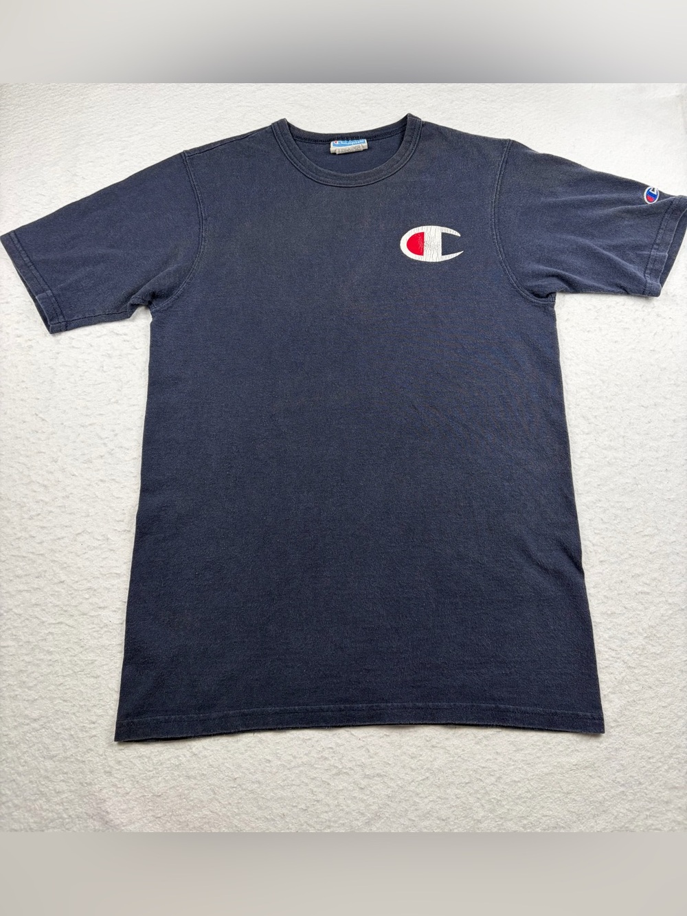 VTG‎ 90s Y2K Champion Heritage Big C Logo Navy Blue T-Shirt Men’s Small - Picture 1 of 9